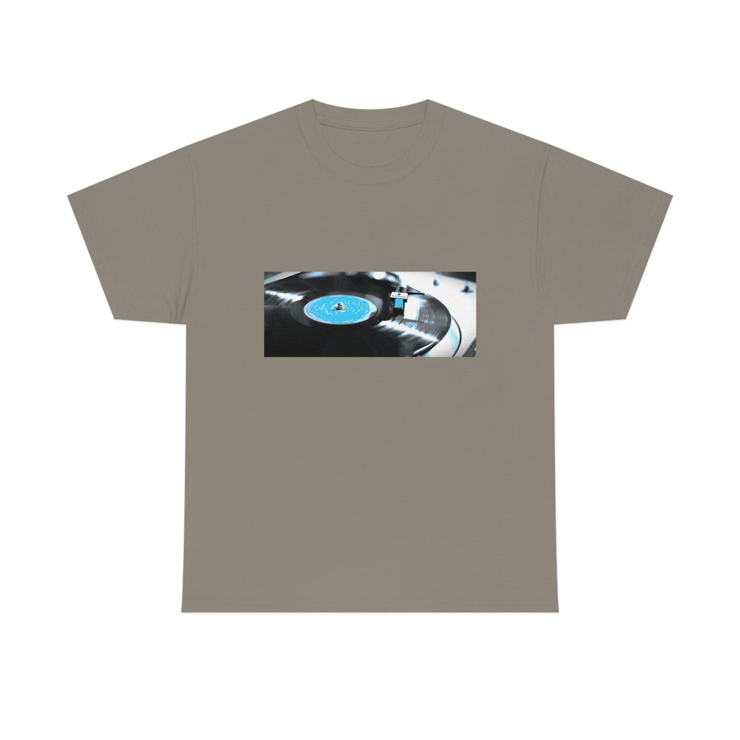 Blue Record & Record Player - Unisex Heavy Cotton T-shirt