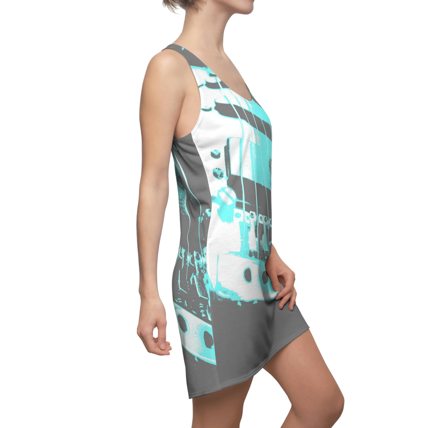 Blue Guitar - Women's Cut & Sew Racerback Dress (AOP) ~ Sharon Dawn Collection