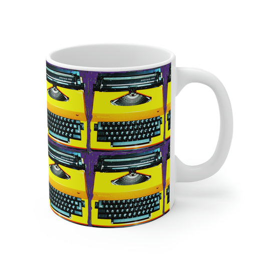 Yellow Typewriter - Ceramic Mugs (11oz) ~ Sharon Dawn Collection - Limited Edition