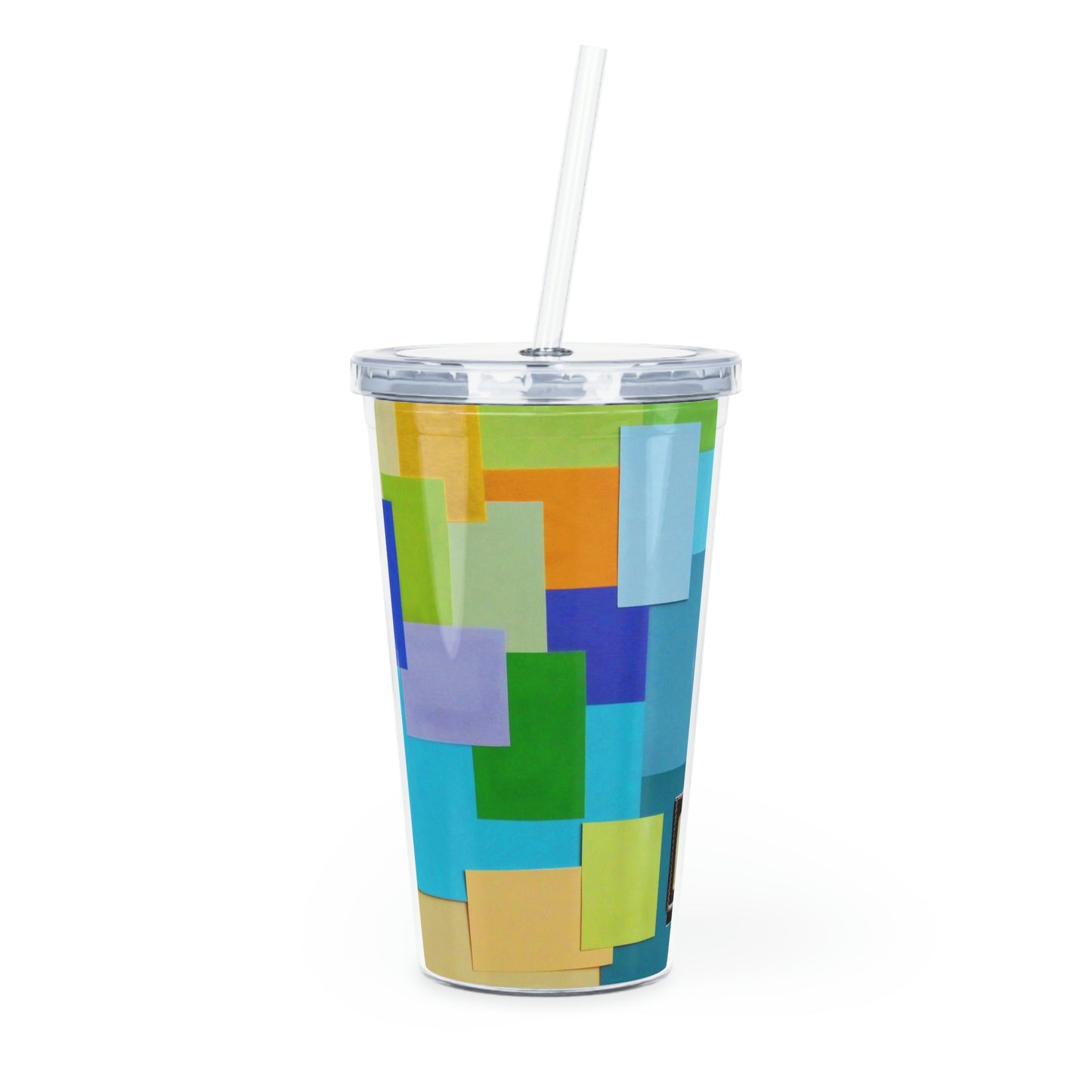 Technicolour TV - Plastic Tumbler with Straw ~ Sharon Dawn Collection