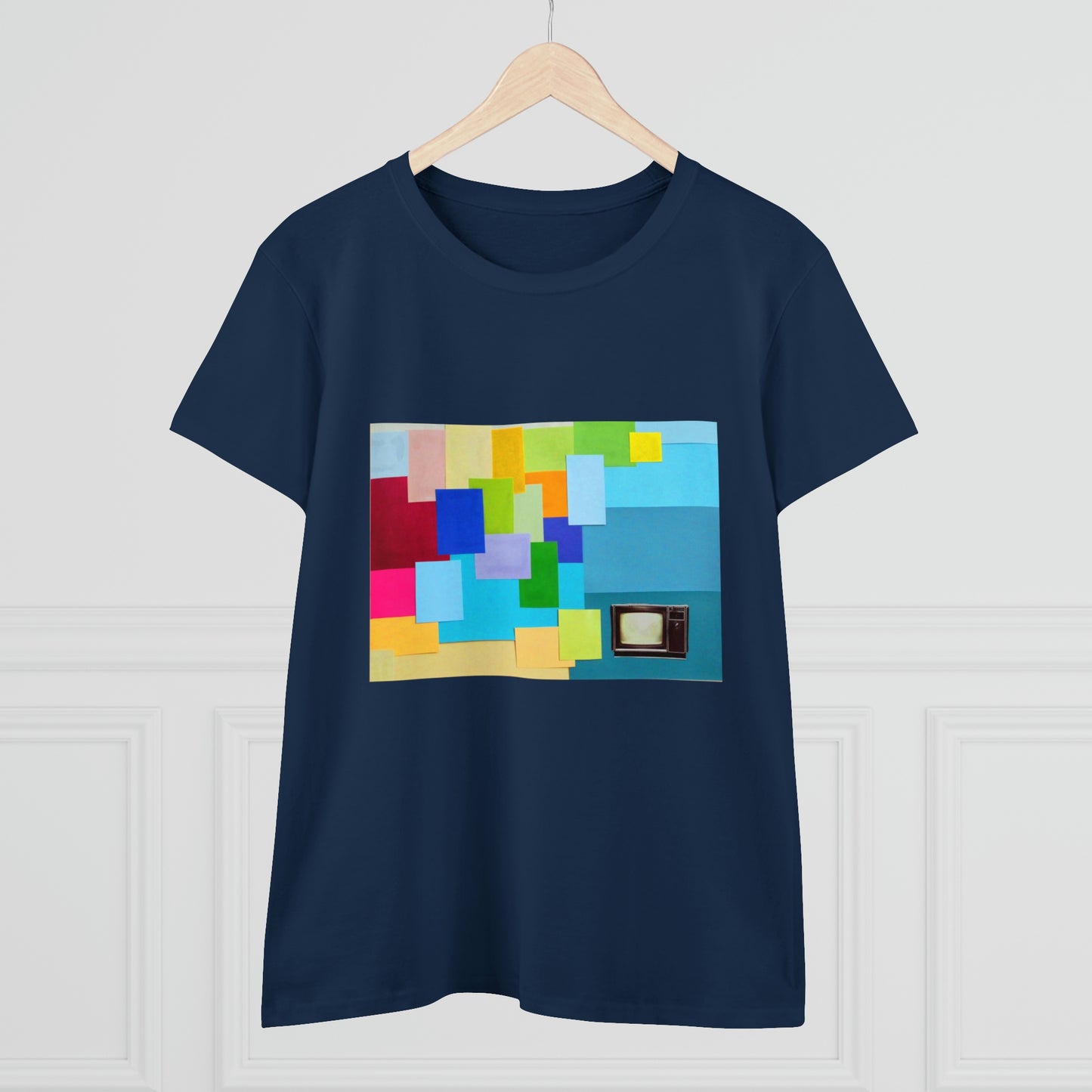 Technicolour TV - Women's Midweight Cotton Tee ~ Sharon Dawn Collection
