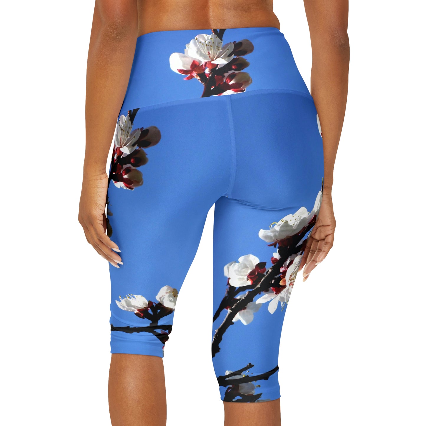 Apricot Blossom Yoga Capri Leggings (AOP) ~ Sharon Dawn Collection