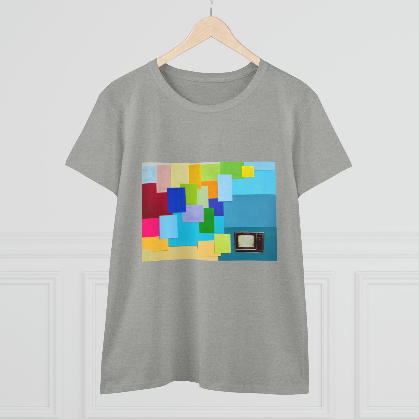 Technicolour TV - Women's Midweight Cotton Tee ~ Sharon Dawn Collection