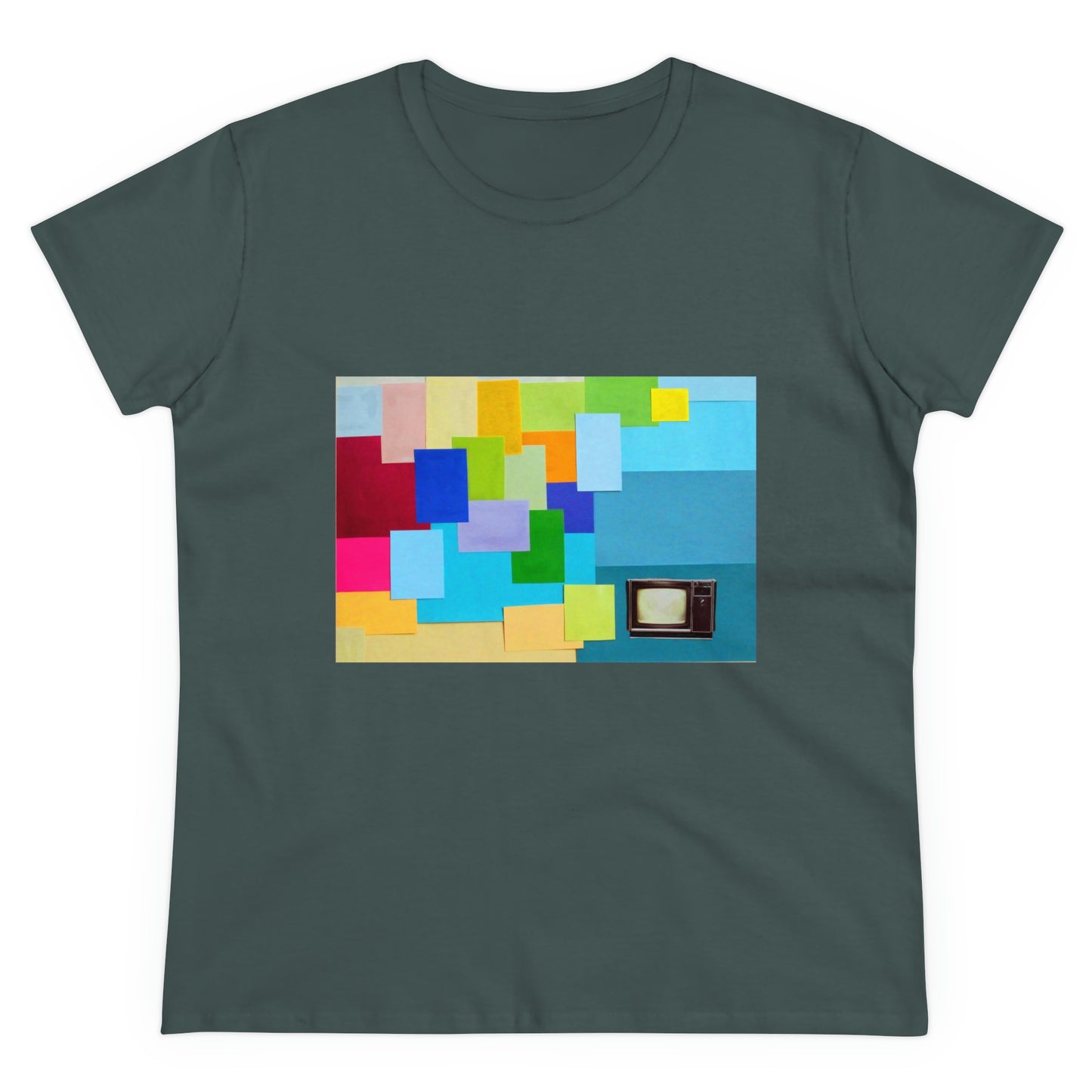 Technicolour TV - Women's Midweight Cotton Tee ~ Sharon Dawn Collection