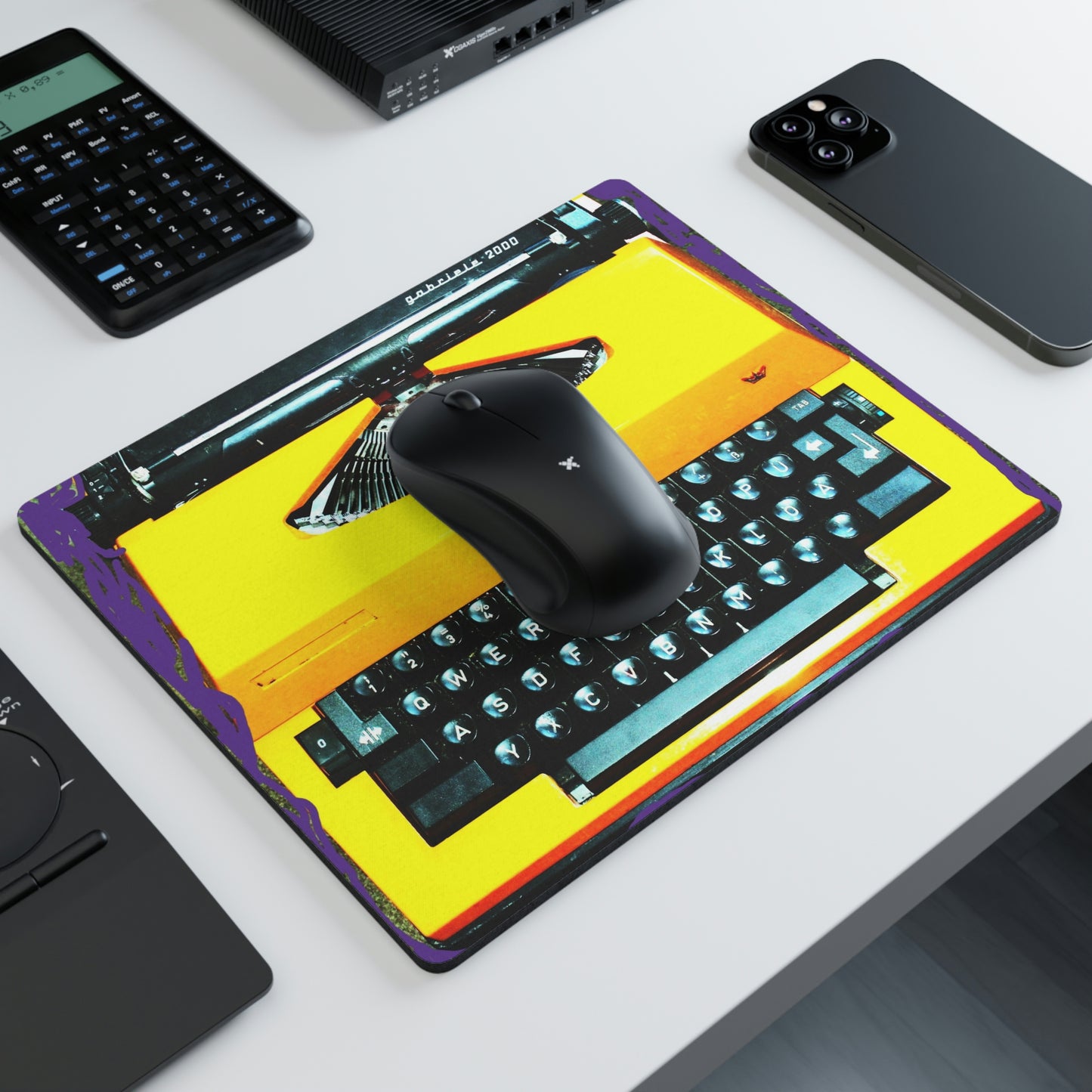 Yellow Typewriter - Rectangular Mouse Pad ~ Sharon Dawn Collection