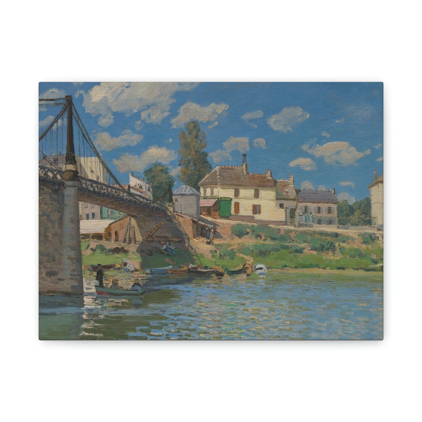 The Bridge at Villeneuve-la-Garenne - Alfred Sisley - 1872 - Matte Canvas, Stretched, 1.25"