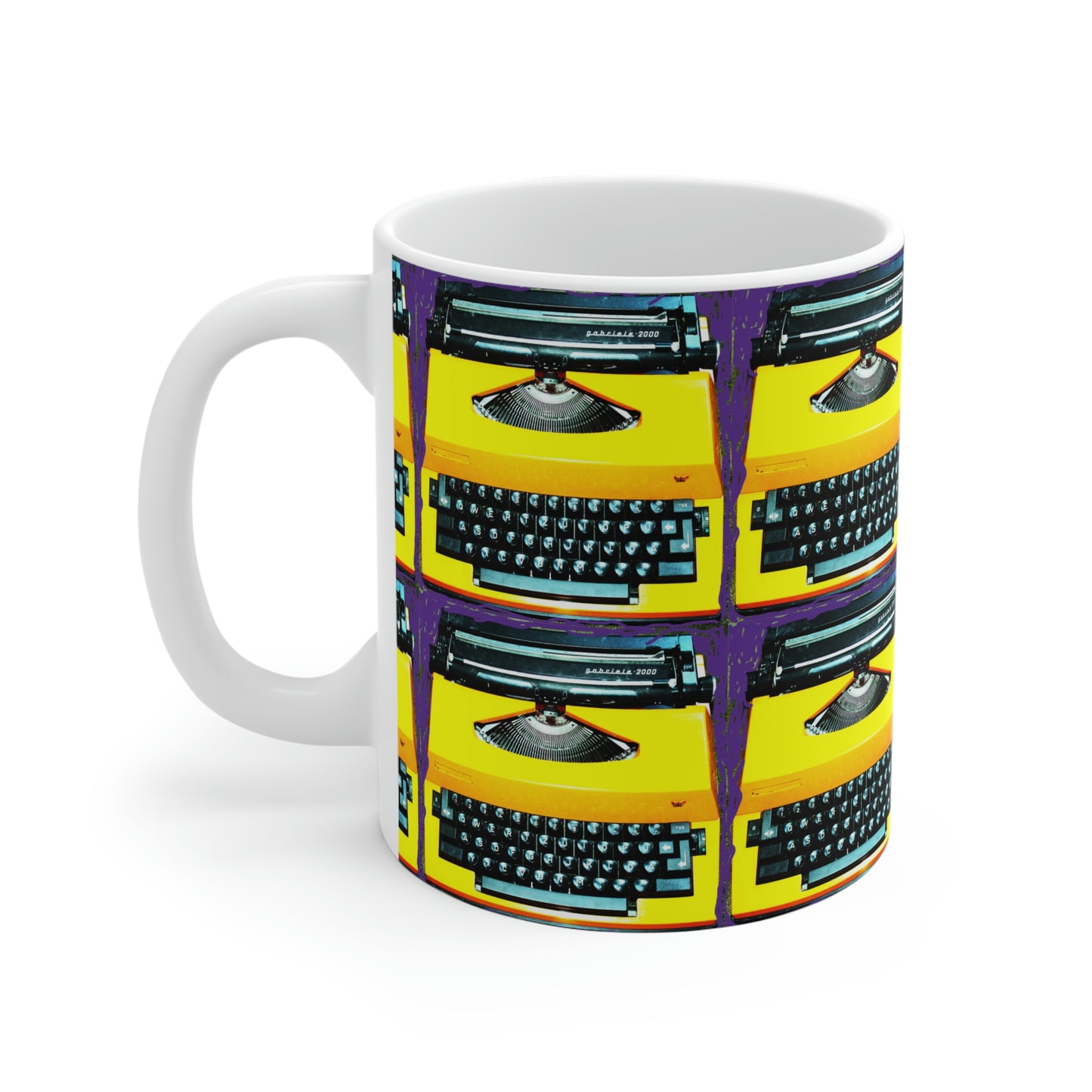Yellow Typewriter - Ceramic Mugs (11oz) ~ Sharon Dawn Collection - Limited Edition