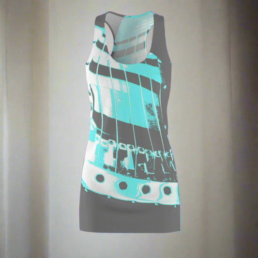 Blue Guitar - Women's Cut & Sew Racerback Dress (AOP) ~ Sharon Dawn Collection
