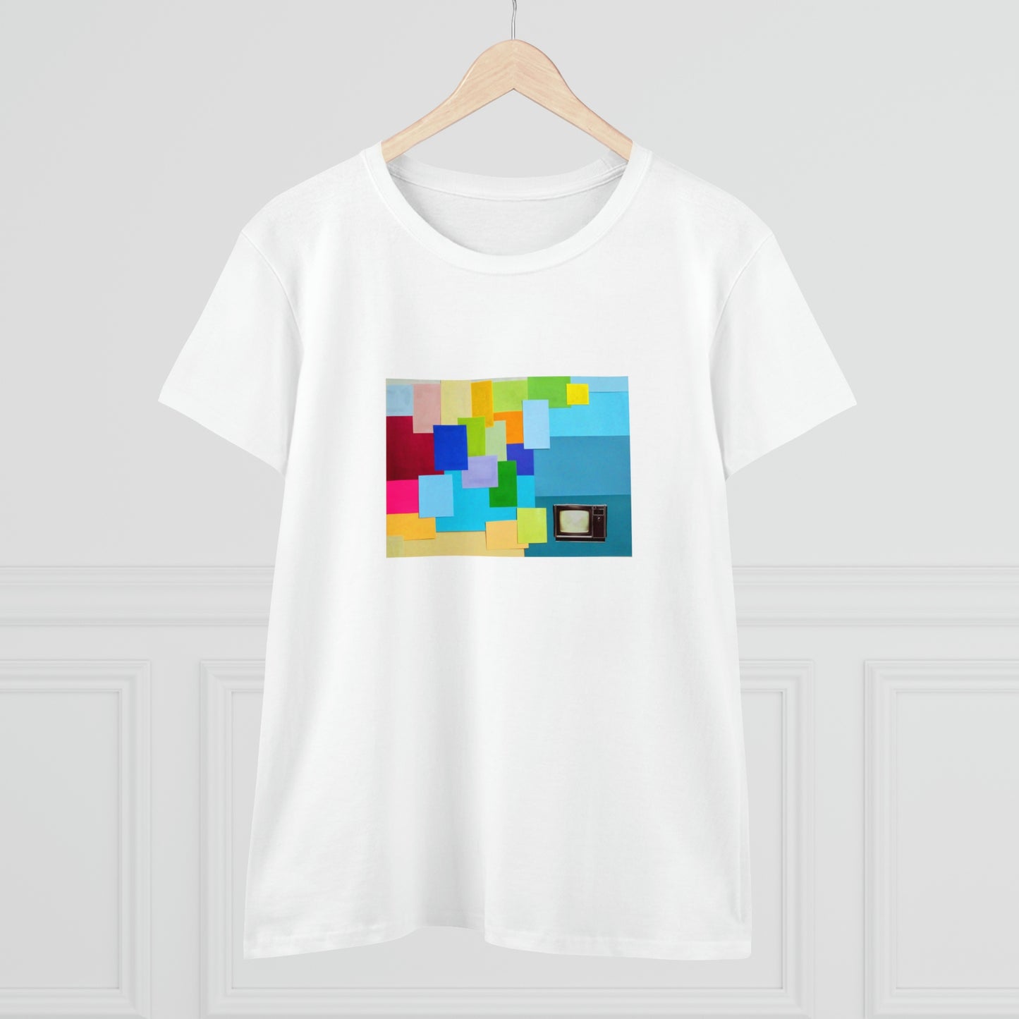 Technicolour TV - Women's Midweight Cotton Tee ~ Sharon Dawn Collection