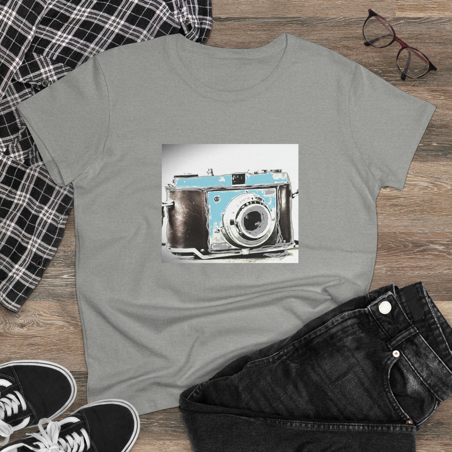 Vintage Camera - Women's Midweight Cotton Tee ~ Sharon Dawn Collection