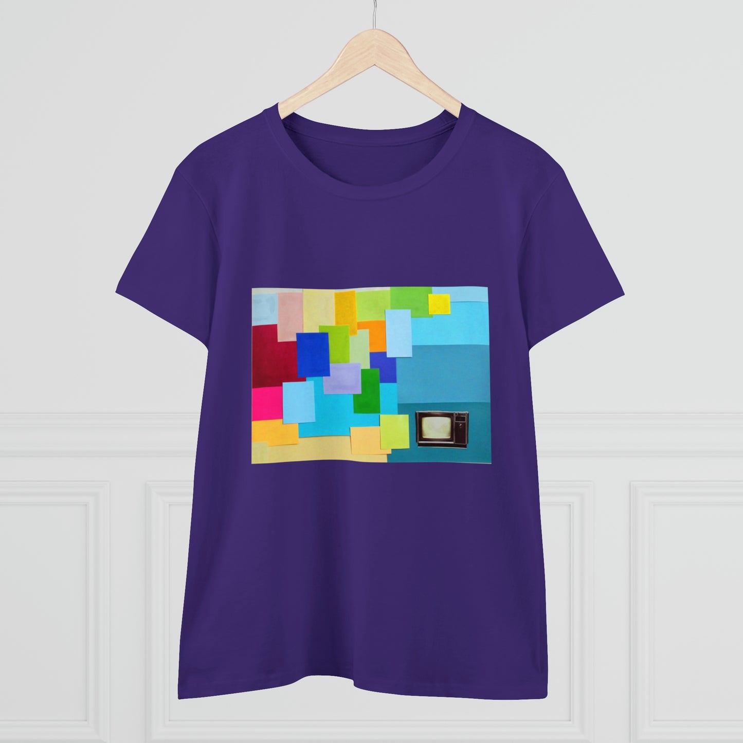 Technicolour TV - Women's Midweight Cotton Tee ~ Sharon Dawn Collection
