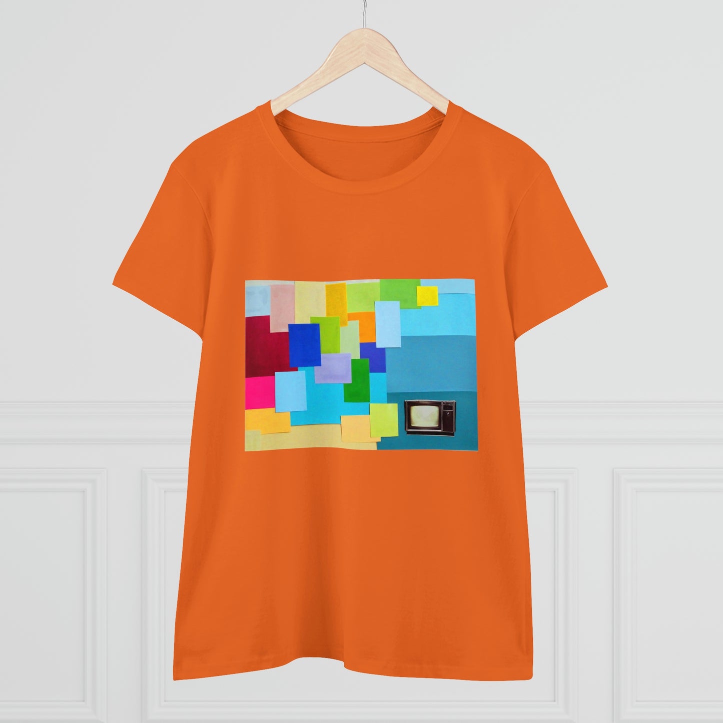 Technicolour TV - Women's Midweight Cotton Tee ~ Sharon Dawn Collection