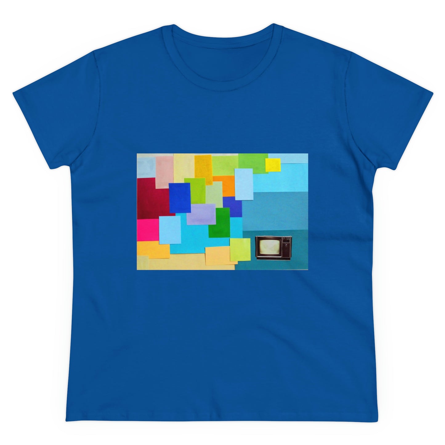 Technicolour TV - Women's Midweight Cotton Tee ~ Sharon Dawn Collection