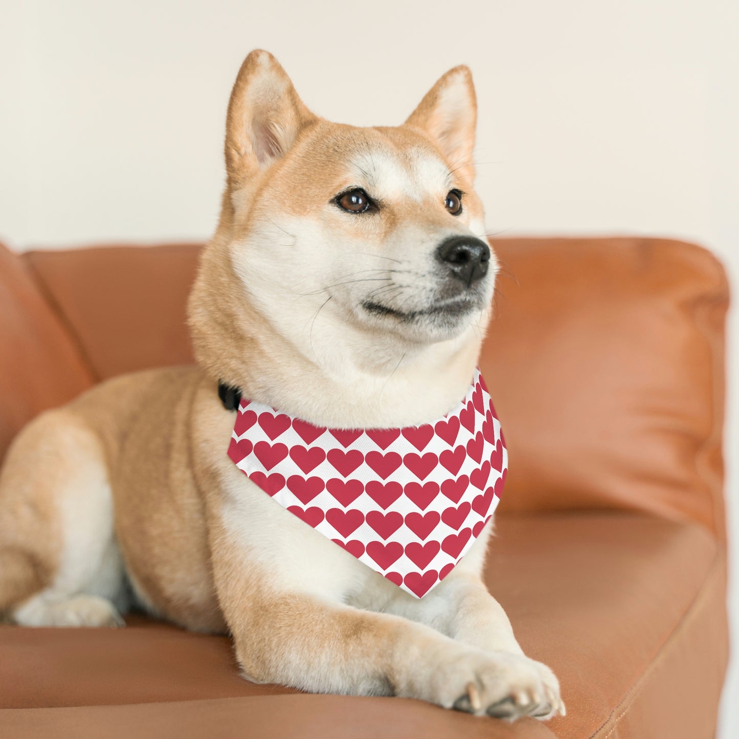 Red Heart - Pet Bandana Collar ~ Sharon Dawn Collection