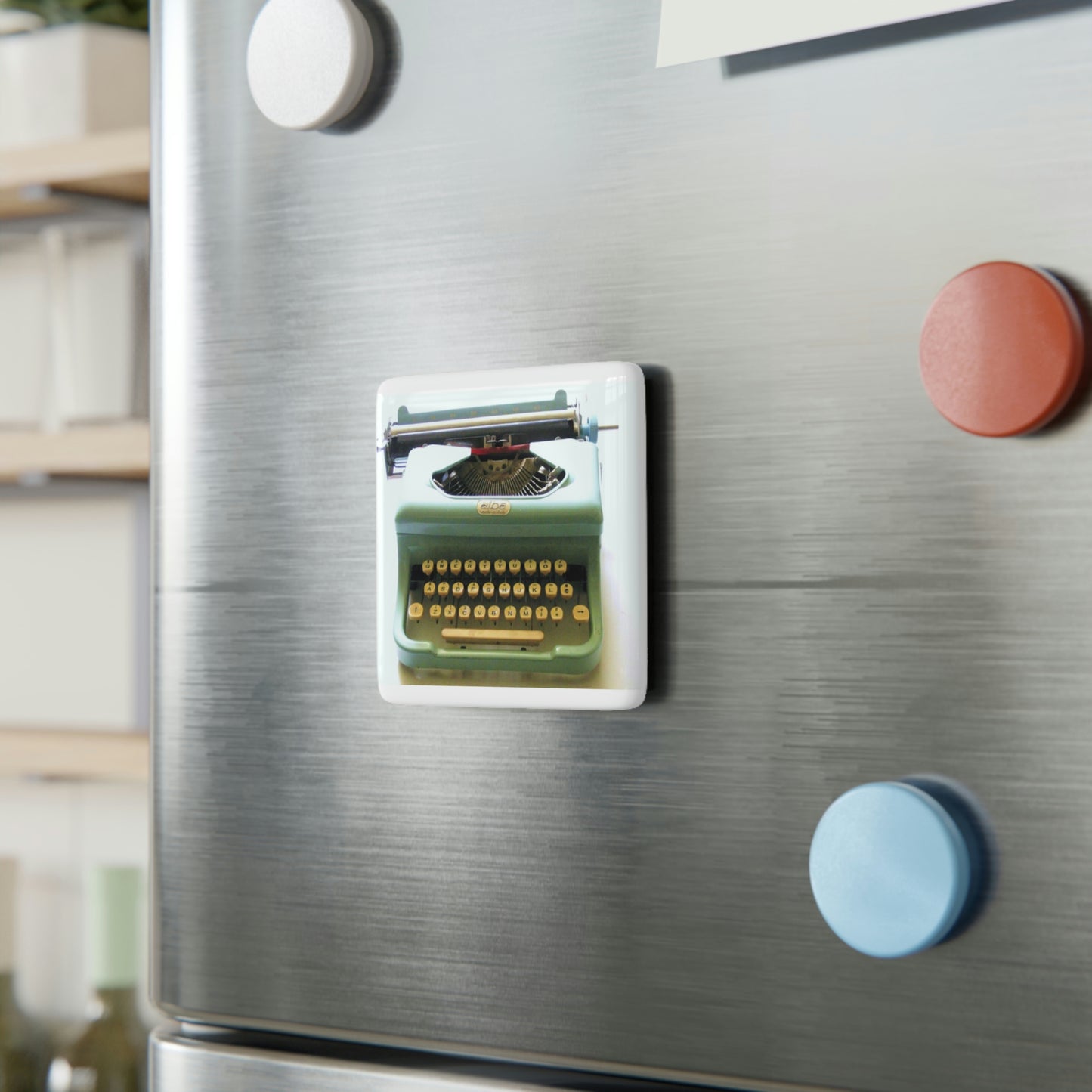 Mint Vintage Typewriter - Porcelain Magnet, Square - Sharon Dawn Collection - Limited Edition