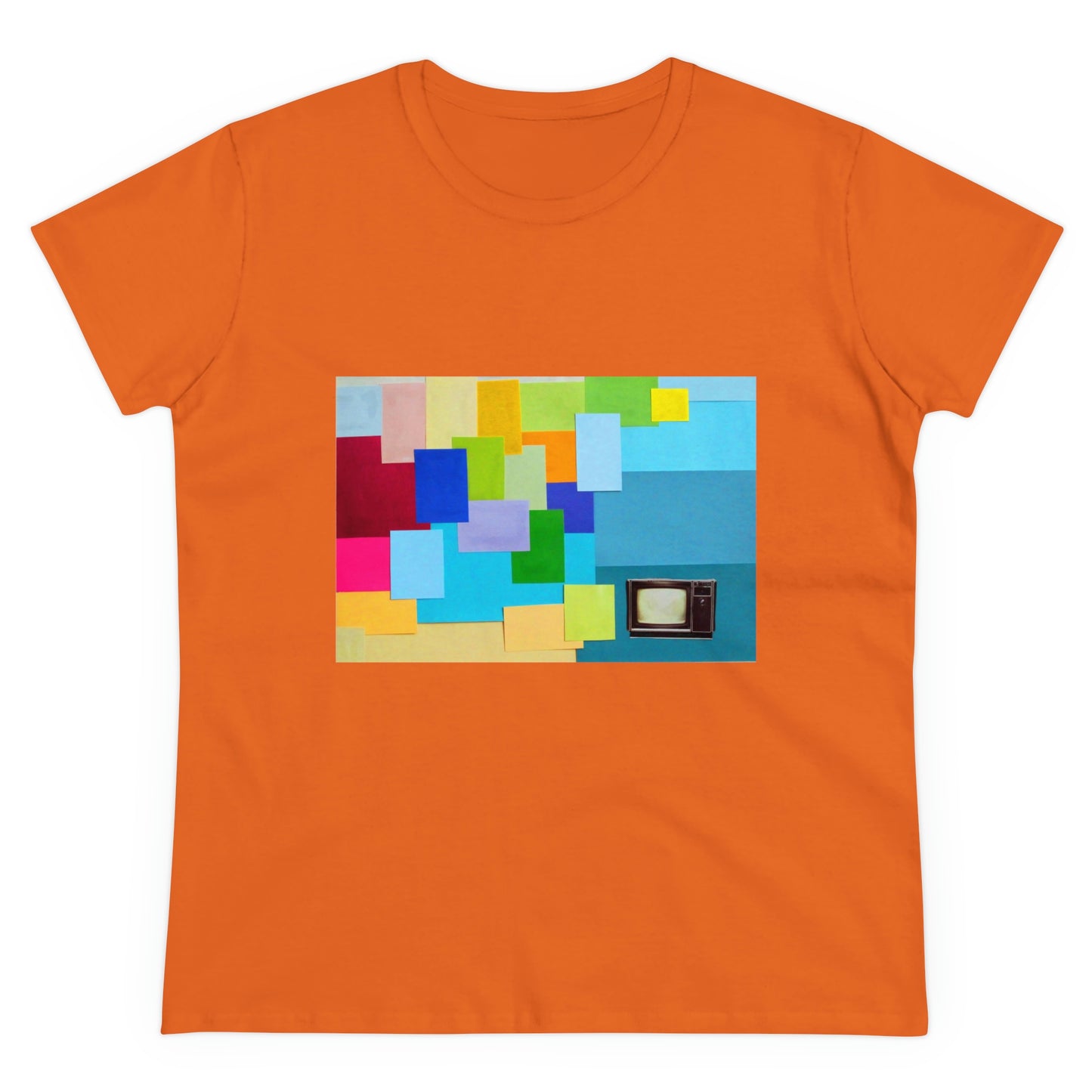Technicolour TV - Women's Midweight Cotton Tee ~ Sharon Dawn Collection