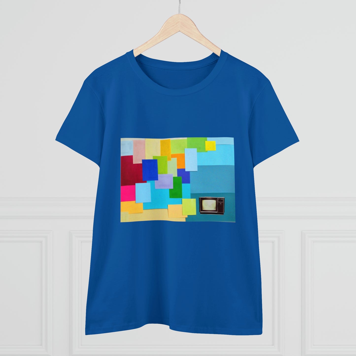 Technicolour TV - Women's Midweight Cotton Tee ~ Sharon Dawn Collection