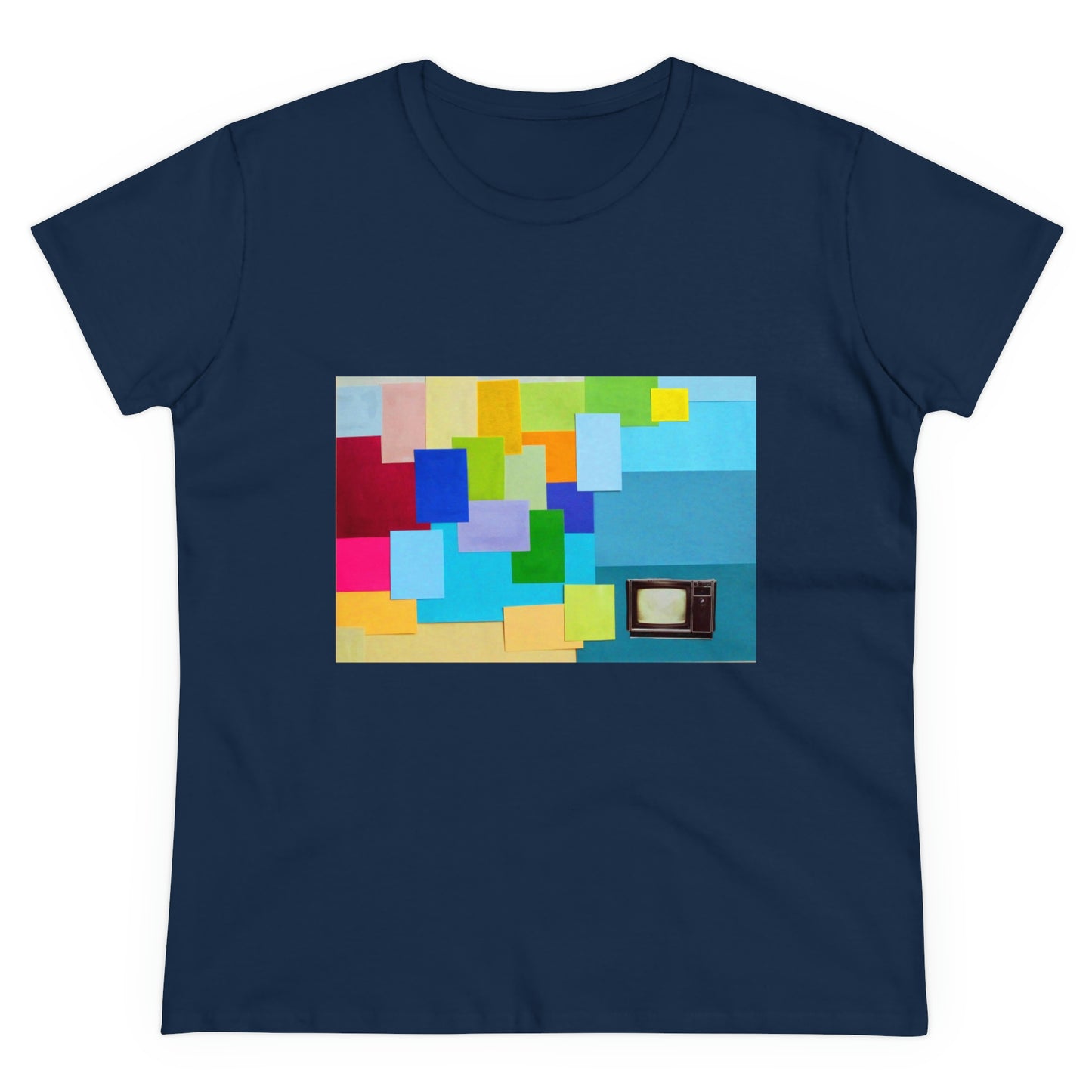 Technicolour TV - Women's Midweight Cotton Tee ~ Sharon Dawn Collection