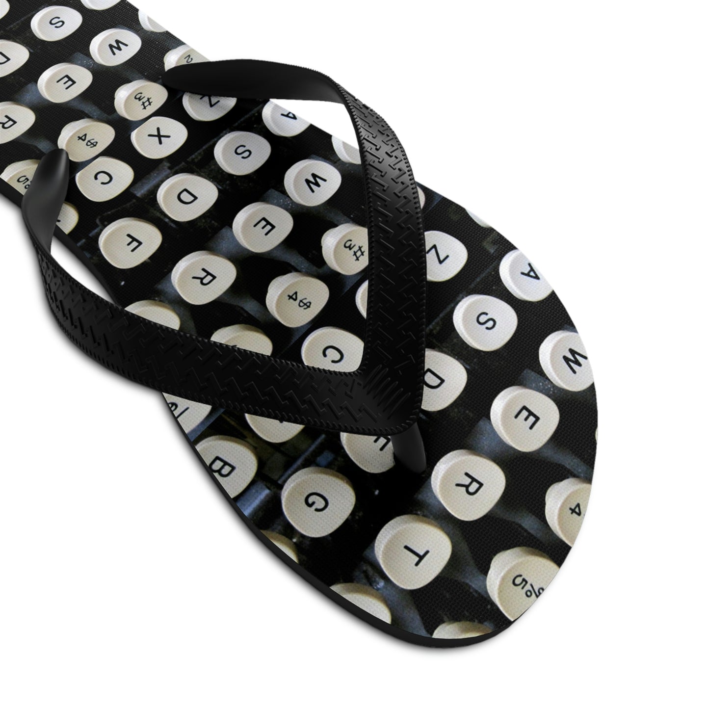 Typewriter Keys - Unisex Flip-Flops ~ Sharon Dawn Collection