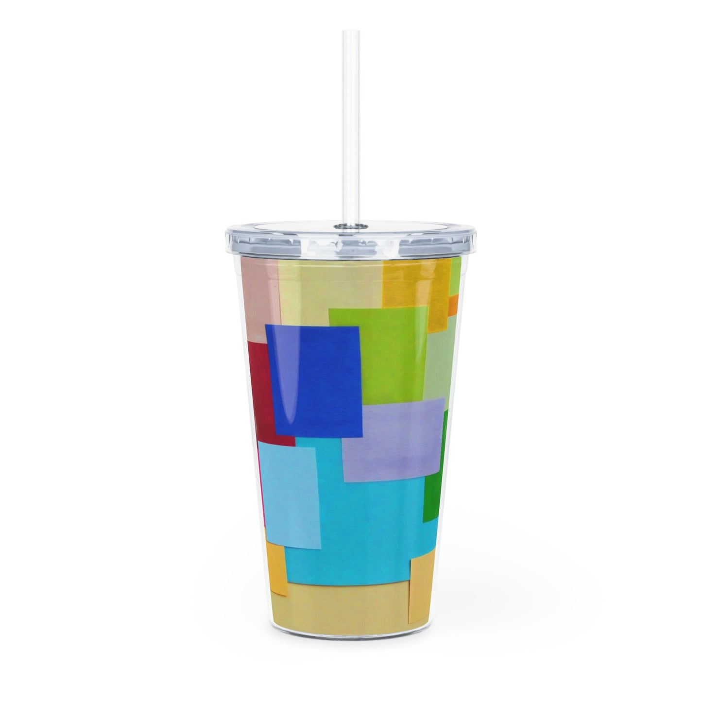 Technicolour TV - Plastic Tumbler with Straw ~ Sharon Dawn Collection