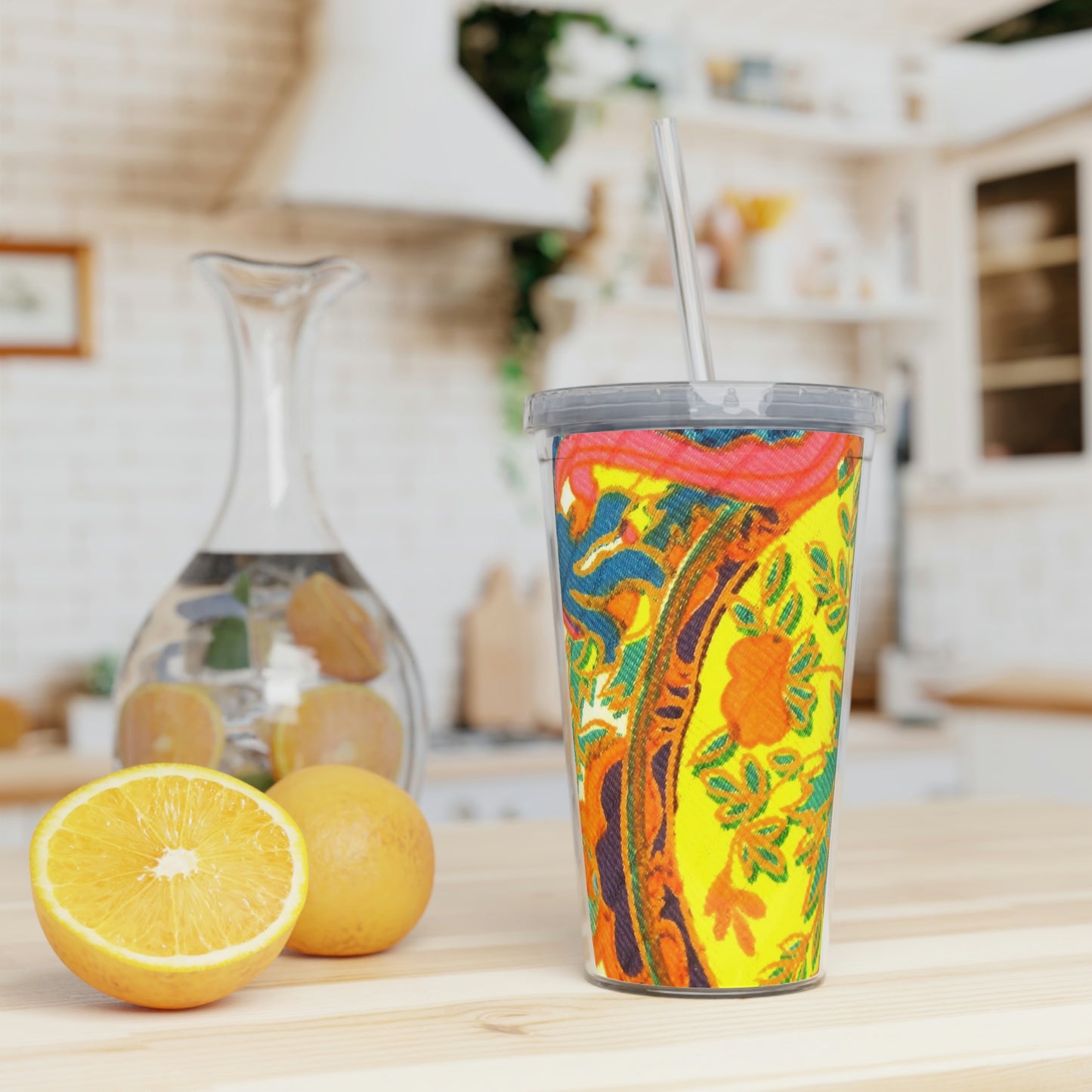 Kaleidoscope - Plastic Tumbler with Straw ~ Sharon Dawn Collection - Limited Edition