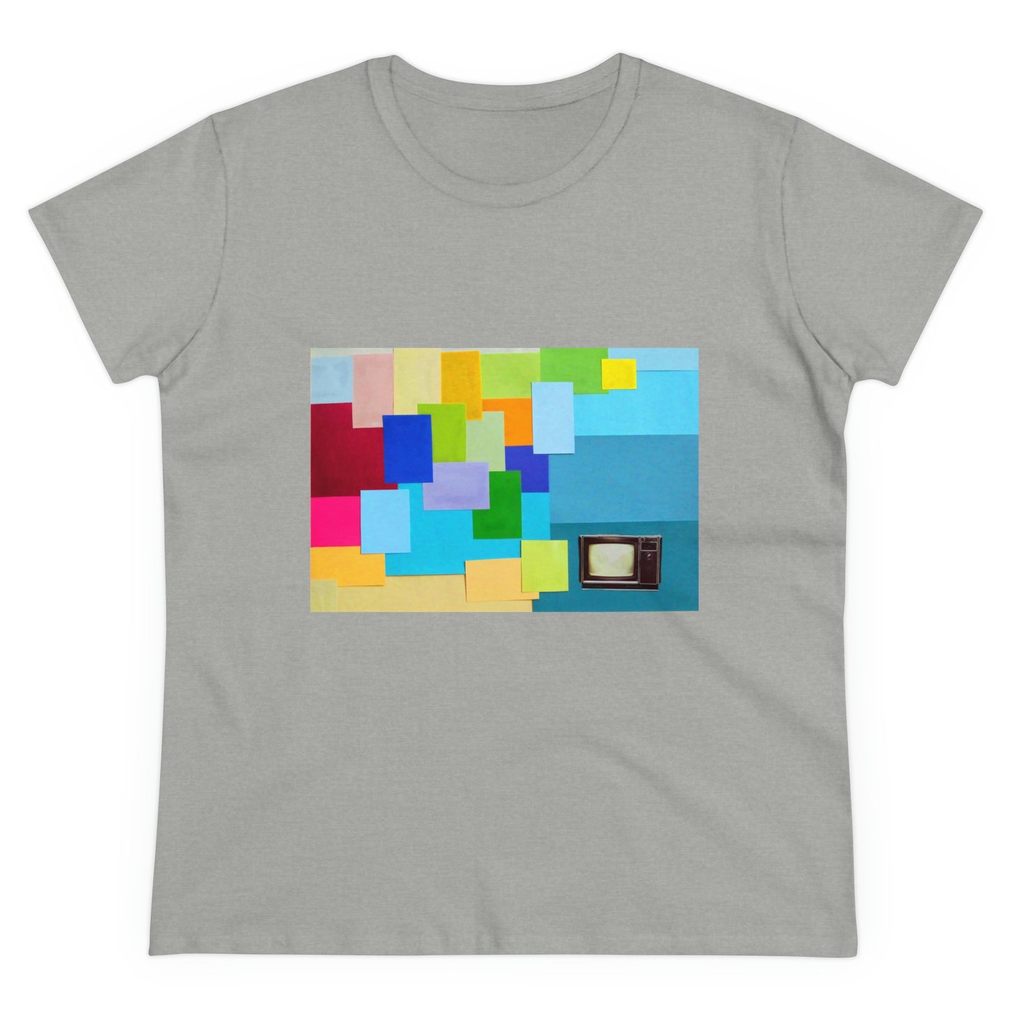 Technicolour TV - Women's Midweight Cotton Tee ~ Sharon Dawn Collection