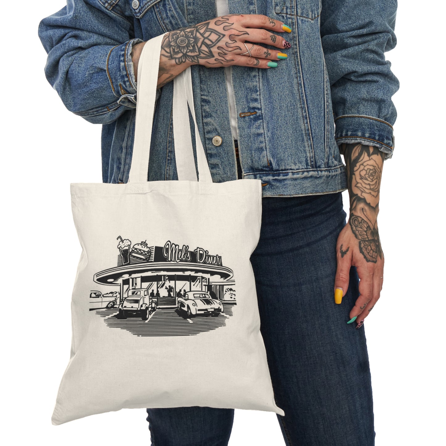 Mel's Diner - Natural Tote Bag ~ Sharon Dawn Collection