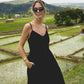 Everly Dress | Black | 100% Linen | Wood Buttons ~ Made in Bali/Designed in Victoria, BC