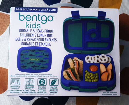 Bentgo Kids Durable & Leak-Proof Children's Lunch Box - Sharks (Ages 3-7 years)