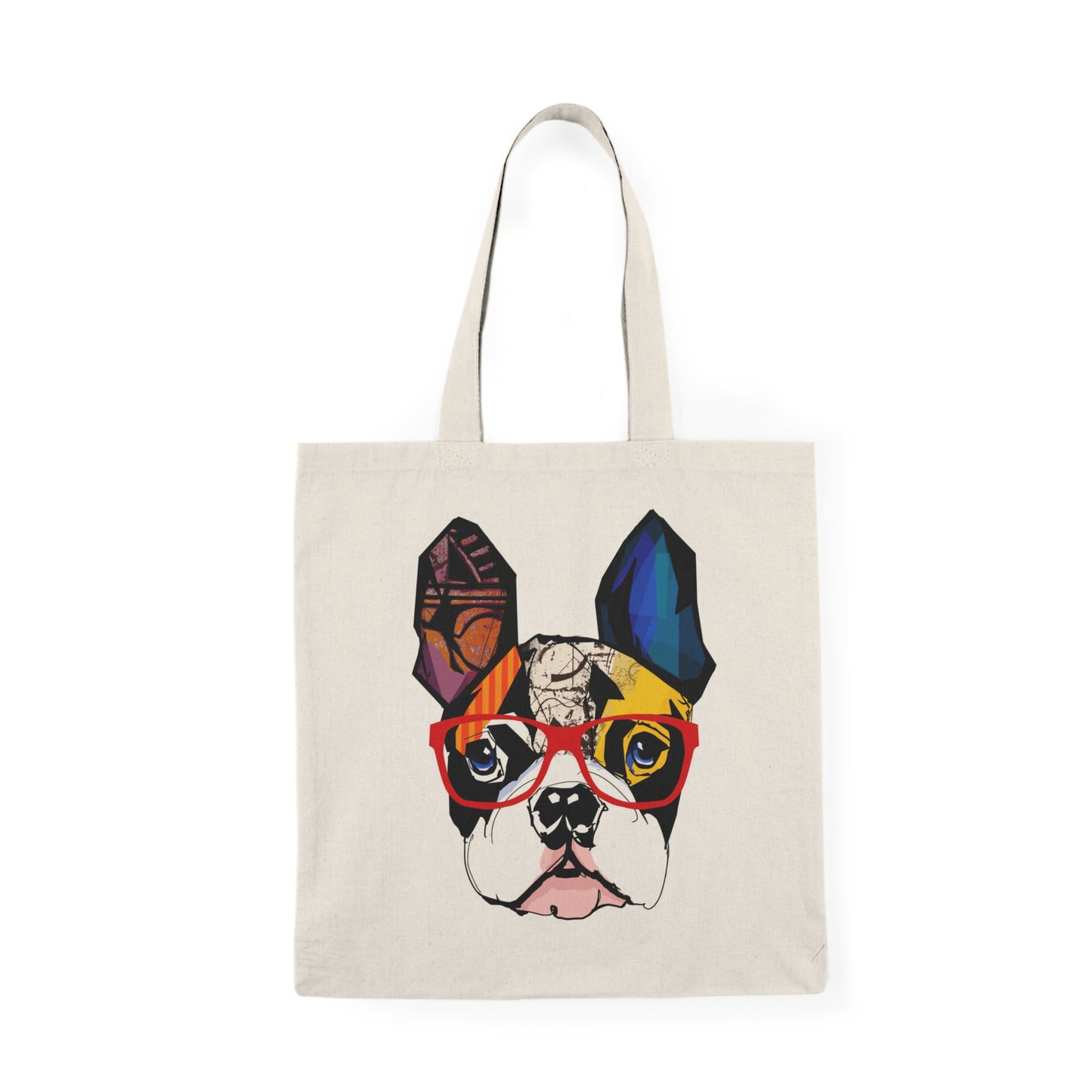 Dog with Glasses - Natural Tote Bag ~ Sharon Dawn Collection