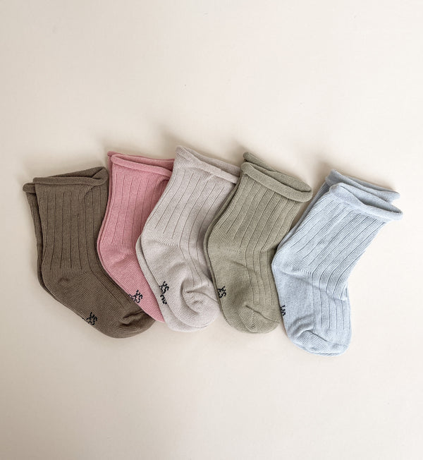 Earthy Tones Baby Socks 95% Cotton (infant to 3 years) (Sale Price: $22.09 CAD)