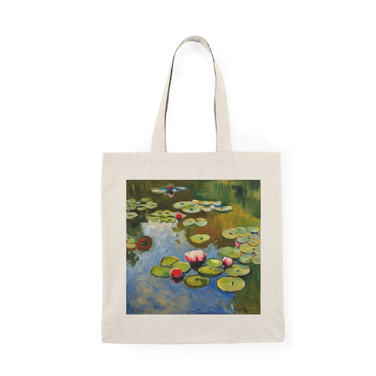 Lotus Pond - Natural Tote Bag ~ Sharon Dawn Collection