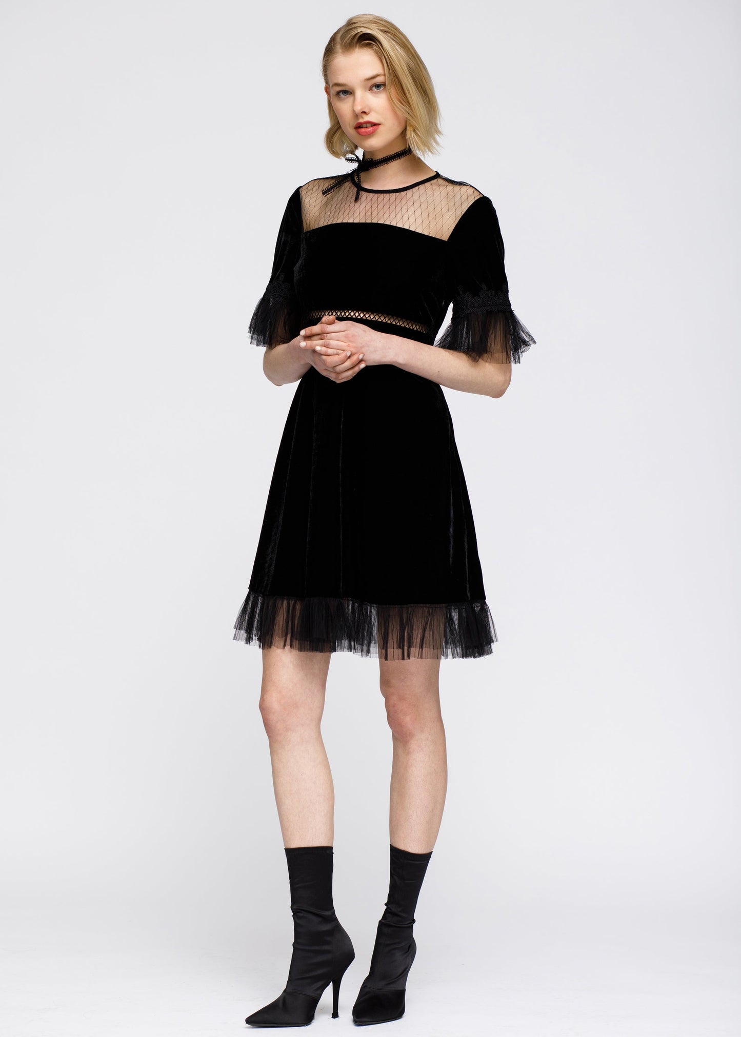 Women's Black Velvet Dress