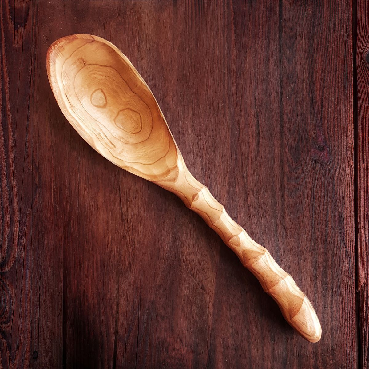 Chef Spoon & Wooden Spatula, and SpoonButta (4 oz.) Combo Set - hand carved by artisans - chiseled handle (Sale Price: $102.85 CAD)