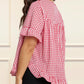 Dominique Blouse Gingham Frills Hi-Low