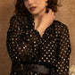 Louane Dress Tiered Tie Dot Gold Black (Sizes: XS-1X) (Sale Price: $49.30 CAD)