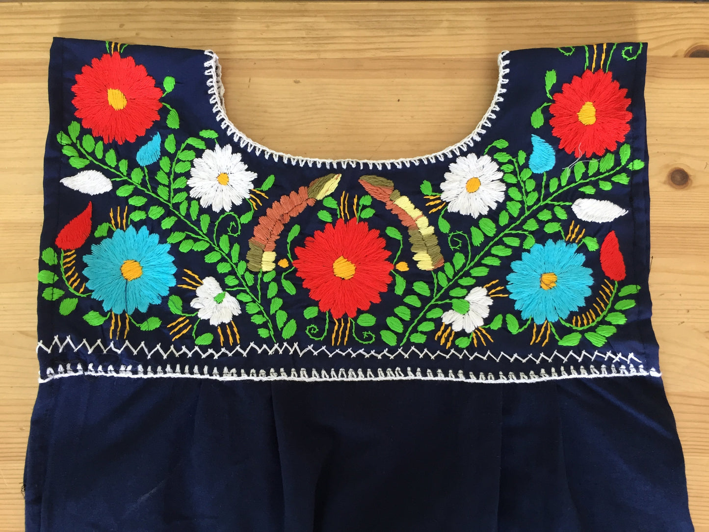 Maxi Isidra, Hand Embroidered Mexican Loose Dress ~ Made in Mexico