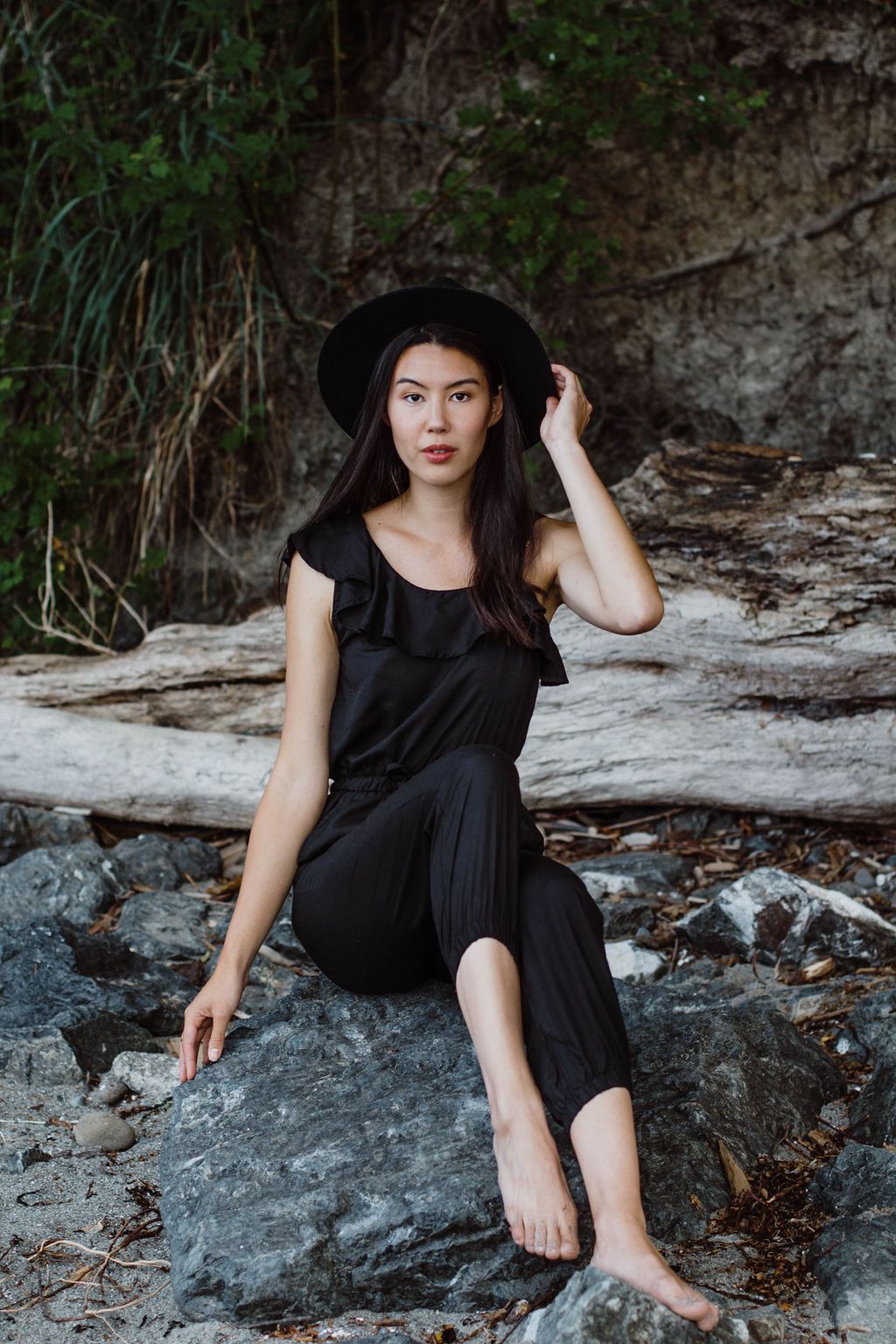 Amelia Jumpsuit | Black | 100% Rayon (Sizes: XS-XL) ~ Made in Bali/Designed in Victoria, BC