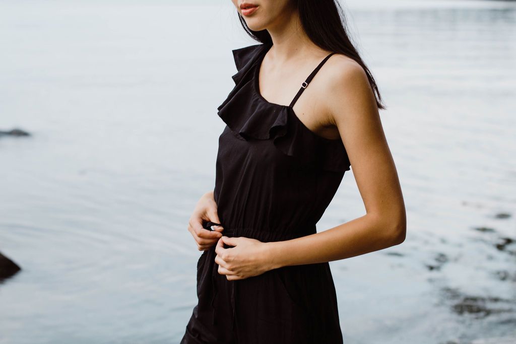 Amelia Jumpsuit | Black | 100% Rayon (Sizes: XS-XL) ~ Made in Bali/Designed in Victoria, BC