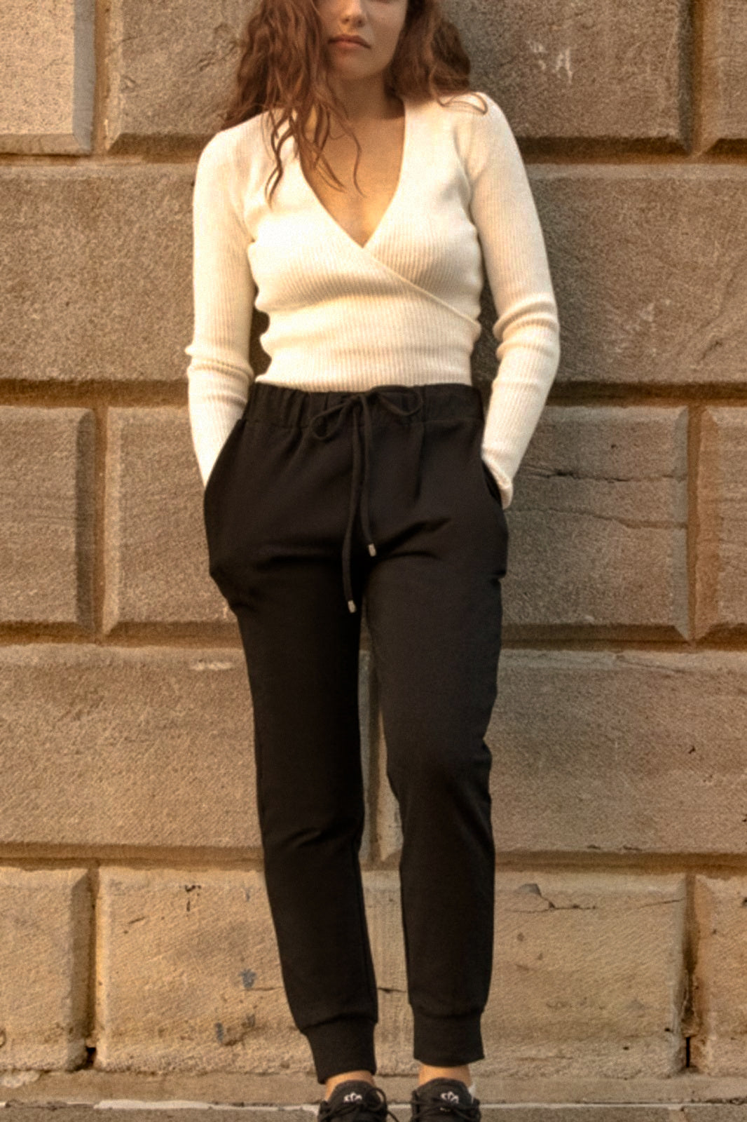 Angie Chic Quality 95% Cotton Sweatpants Drawstring Black (Sizes: S - XL) (Sale Price: $56.94 CAD)