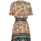 Floral Print Butterfly Sleeve Boho Dress (Green/Apricot) (Sizes: S-XL)