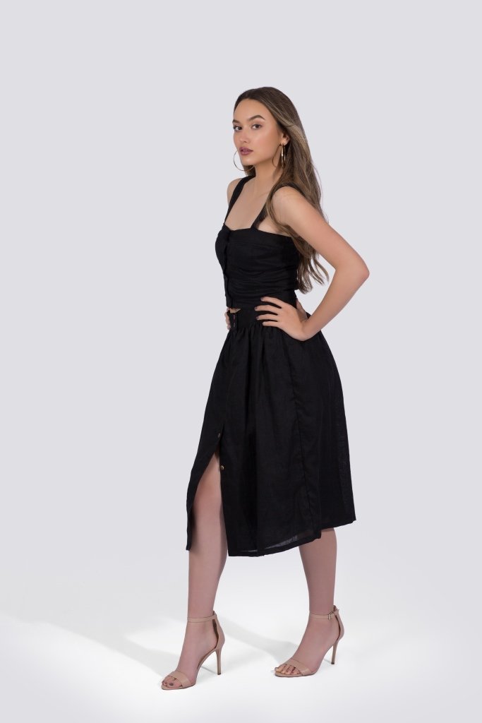 Penelope Skirt | Black | 100% Linen ~ Made in Bali/Designed in Victoria, BC