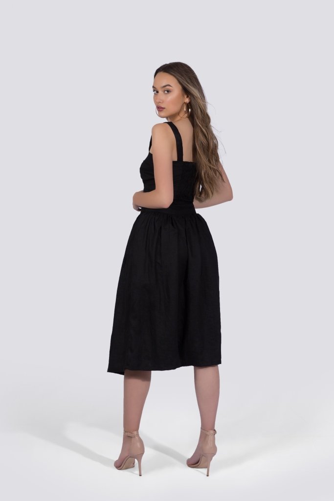 Penelope Skirt | Black | 100% Linen ~ Made in Bali/Designed in Victoria, BC