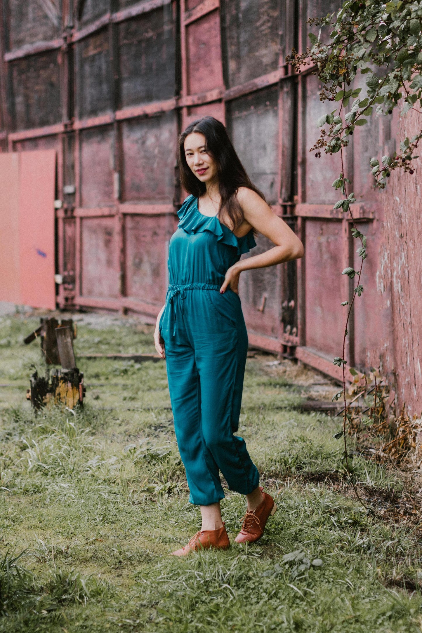 Amelia Jumpsuit | Emerald | 100% Rayon (Sizes: XS-XL) ~ Made in Bali/Designed in Victoria, BC