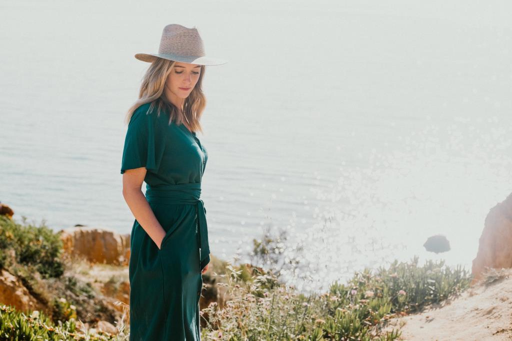 Keandra Dress | Emerald | 100% Rayon - Made in Bali/Designed in Victoria, BC