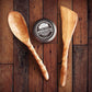 Chef Spoon & Wooden Spatula, and SpoonButta (4 oz.) Combo Set - hand carved by artisans - chiseled handle (Sale Price: $102.85 CAD)