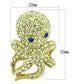 Octopus - IP Gold (Ion Plating) Stainless Steel Ring with Top Grade Crystals