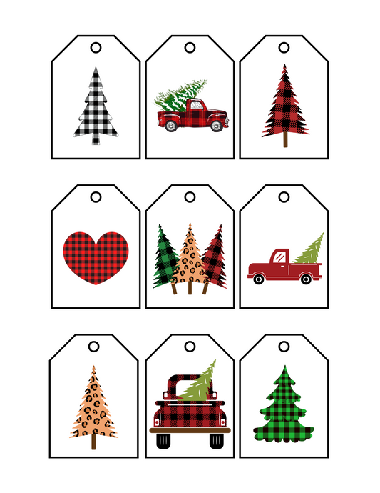 Buffalo Check Holiday Gift Tags - Printable Digital Download ~ Sharon Dawn Collection