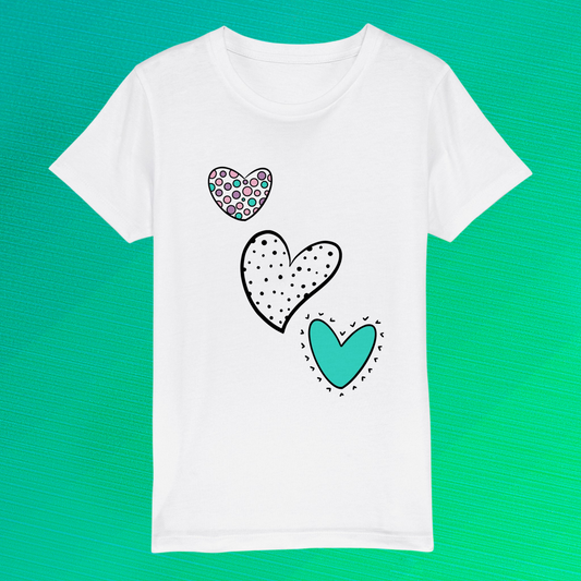 Hearts - Organic Kids Crewneck T-shirt ~ Sharon Dawn Collection
