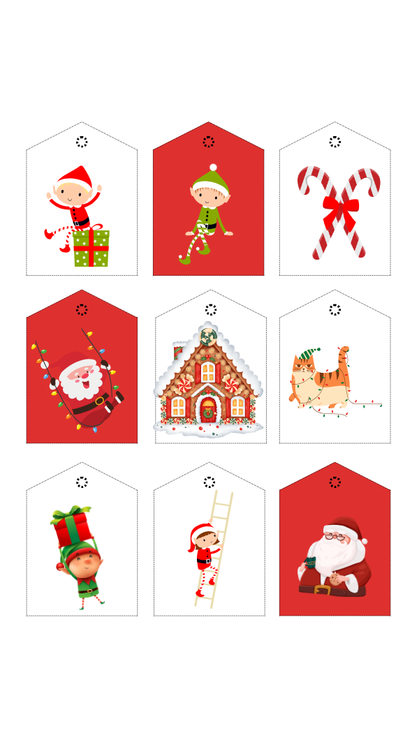 Whimsical Christmas Gift Tags - Printable Digital Download ~ Sharon Dawn Collection